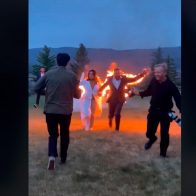 ¡Ni que fuera un circo! Pareja se prende fuego en plena boda