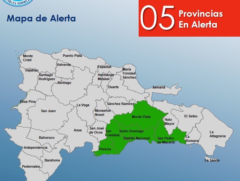 Provincias en Alerta Verde COE