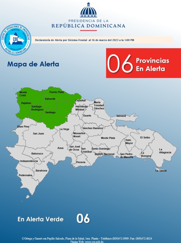 El COE emite alerta verde para seis provincias por lluvias