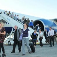 Turistas llegando a RD.