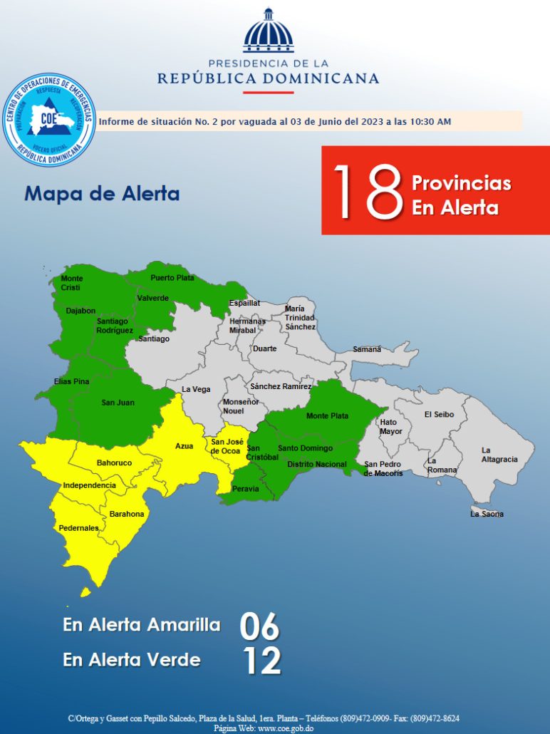 COE eleva a seis las provincias en alerta amarilla; varias comunidades incomunicadas en el sur
