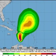 Franklin continúa sin cambio de intensidad al sur de Santo Domingo