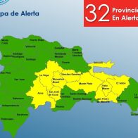 COE coloca 10 provincias en alerta amarilla y 22 en verde por efectos indirectos de Franklin