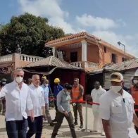Presidente Abinader llega a zona del desastre en San Cristóbal