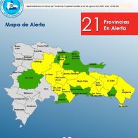 COE mantiene 21 provincias en alerta por lluvias