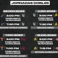 LIDOM reprograma los partidos suspendidos en doble carteler