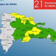 Disminuyen a 21 las provincias en alerta ante reducción gradual de lluvias
