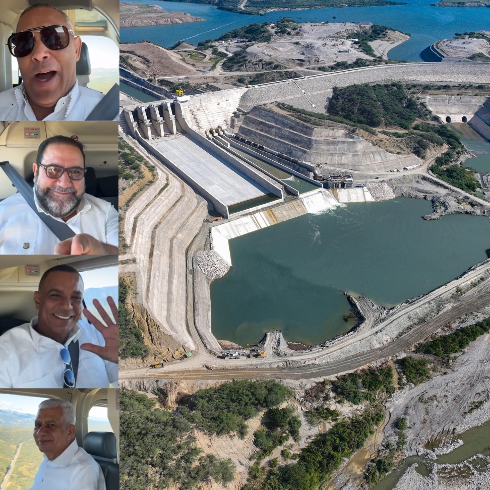 ¡En helicóptero! Senadores se trasladan a Barahona para la inauguración de presa Monte Grande
