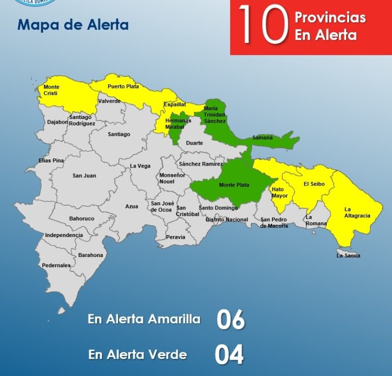 El COE amplía a 10 las provincias en alerta por lluvias 12 | Noticias de hoy en República Dominicana El COE amplía a 10 las provincias en alerta por lluvias
