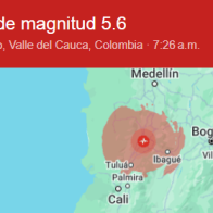 Temblor de magnitud 5,6 sacude el centro y sur de Colombia