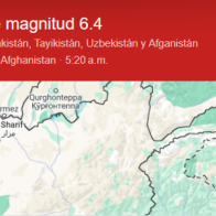 Un terremoto de magnitud 6,4 sacude el noreste de Afganistán sin víctimas