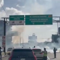 Se registran disturbios en la Av. 27 de Febrero por protesta cerca de la Dirección de Pensiones