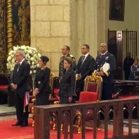 Abinader junto a la primera dama y la vicepresidenta en la misa de la Catedral
