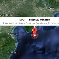 Se registra temblor de tierra de 4.1 con epicentro al noreste de Barahona