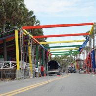 ¡Ya casi está listo! El escenario, para celebrar el Carnaval Dominicano 2024