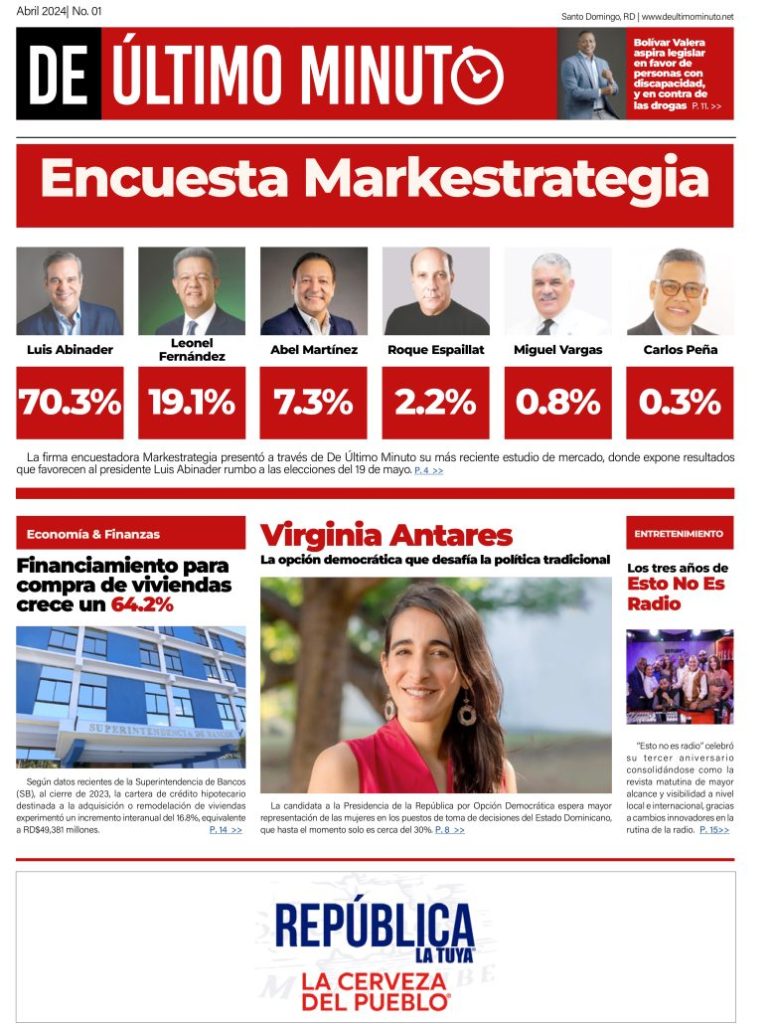 Portada de Primera edición periódico De Último Minuto – Abril 2024