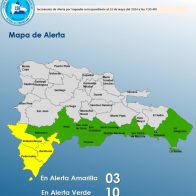 COE coloca 10 provincias en alerta verde; y 3 en amarilla