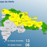 El COE mantiene 13 provincias en alerta amarilla; 7 y el DN están en verde