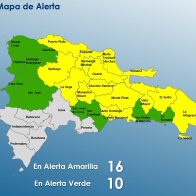 COE coloca 15 provincias y el DN en alerta amarilla y 10 en alerta verde por vaguada