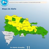 COE mantiene 11 provincias en alerta amarrilla; 15 y el DN en verde
