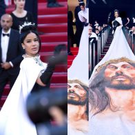 Massiel Taveras desfiló en el Festival de Cannes con diseño "El Cristo" de Gianina Azar