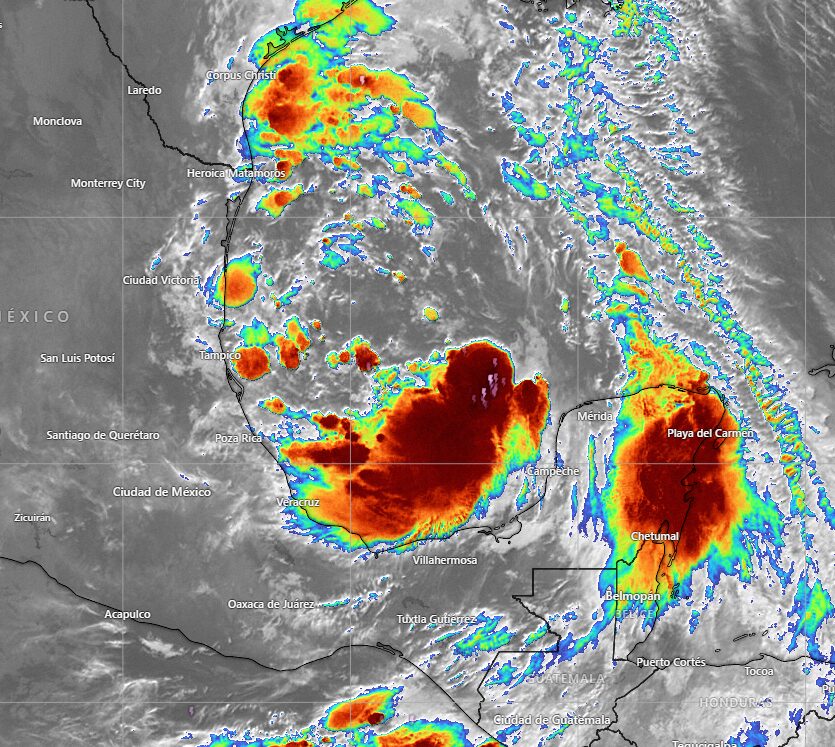 El ciclón tropical "Uno" aumenta su velocidad de desplazamiento por el Golfo de México