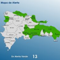 COE: 12 provincias y el Distrito Nacional en alerta verde por vaguada