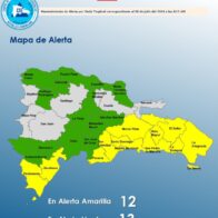 COE mantiene 12 provincias en alerta amarilla y 13 en verde