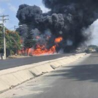 Fallece hombre resultó con quemaduras tras explosión de camión tanquero en autopista Duarte