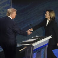 Comienza el debate entre Trump y Harris con un apretón de manos y una presentación formal
