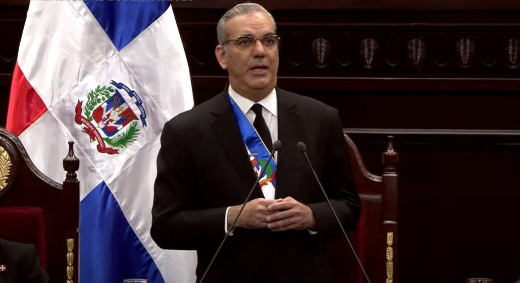 Presidente Luis Abinader durante su rendición de cuentas.
