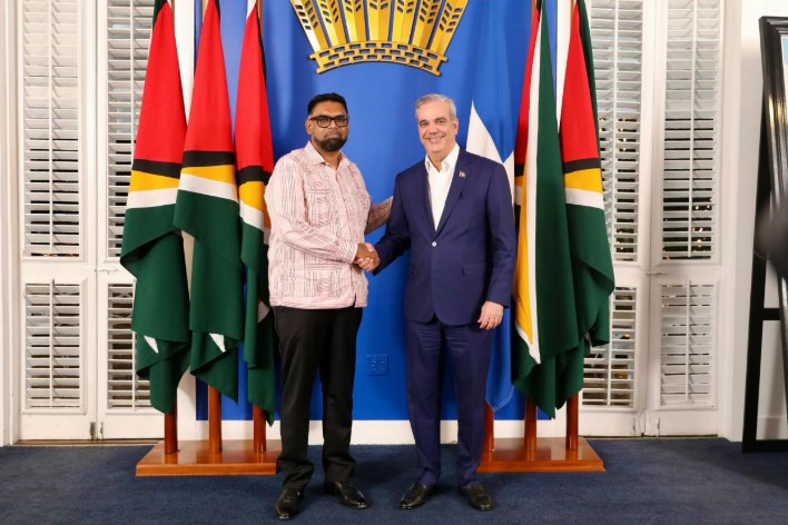 Presidente Abinader se reúne con su homólogo de Guyana Mohamed Irfaan Ali