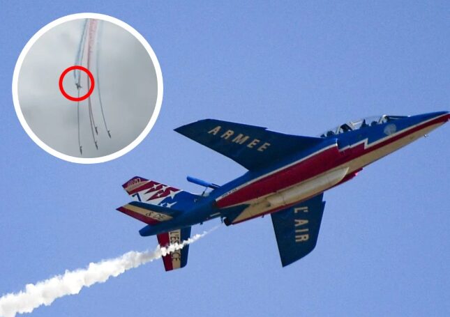 Dos Alpha Jet de la "Patrouille de France" se estrellan en el aire durante un ensayo