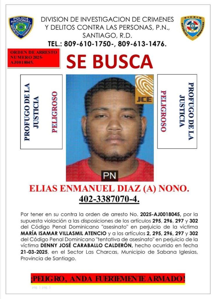 Policía Nacional persigue a presunto implicado en muerte de venezolana en Santiago