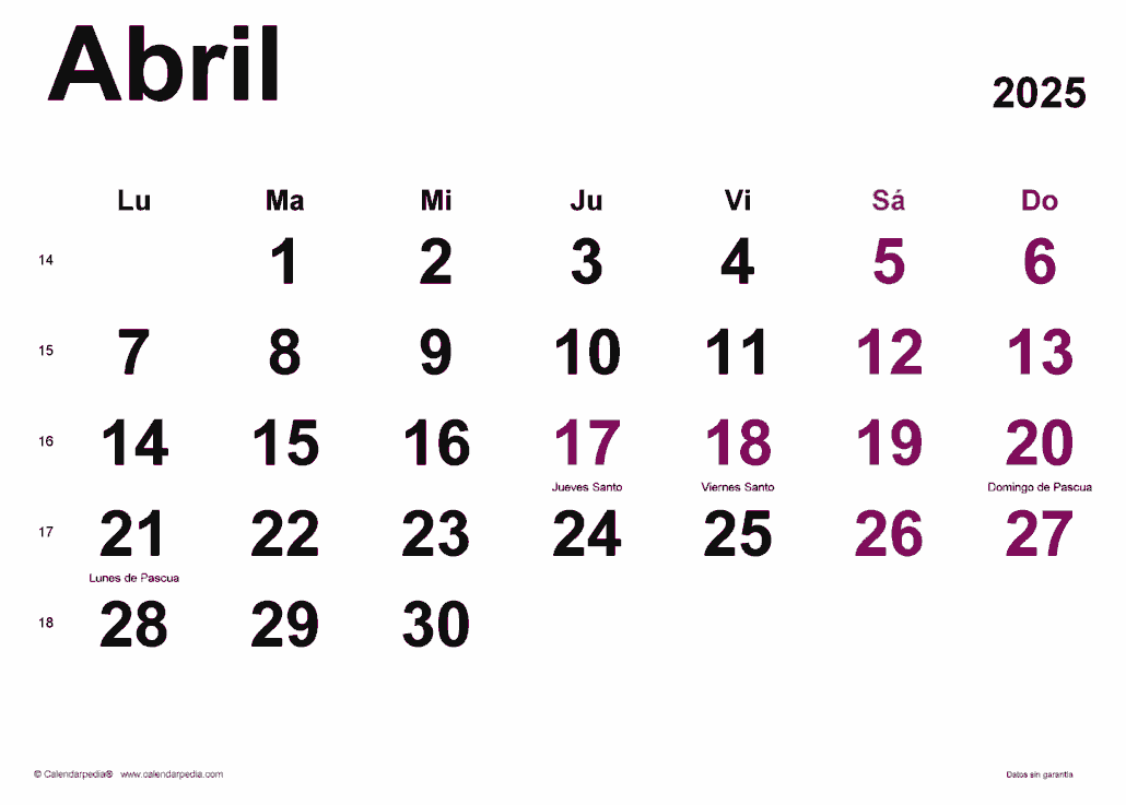Agenda del día: 04 de abril