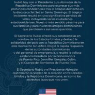 EE. UU. expresa condolencias a República Dominicana por tragedia en Jet Set