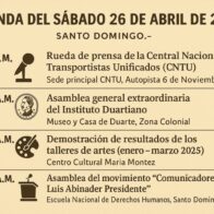 Agenda del día: sábado 26 de abril de 2025