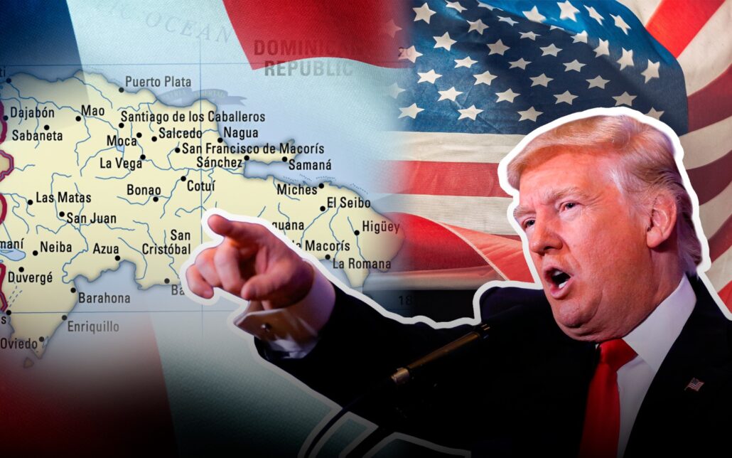 Fotomontaje del presidente Donald Trump y la República Dominicana.
