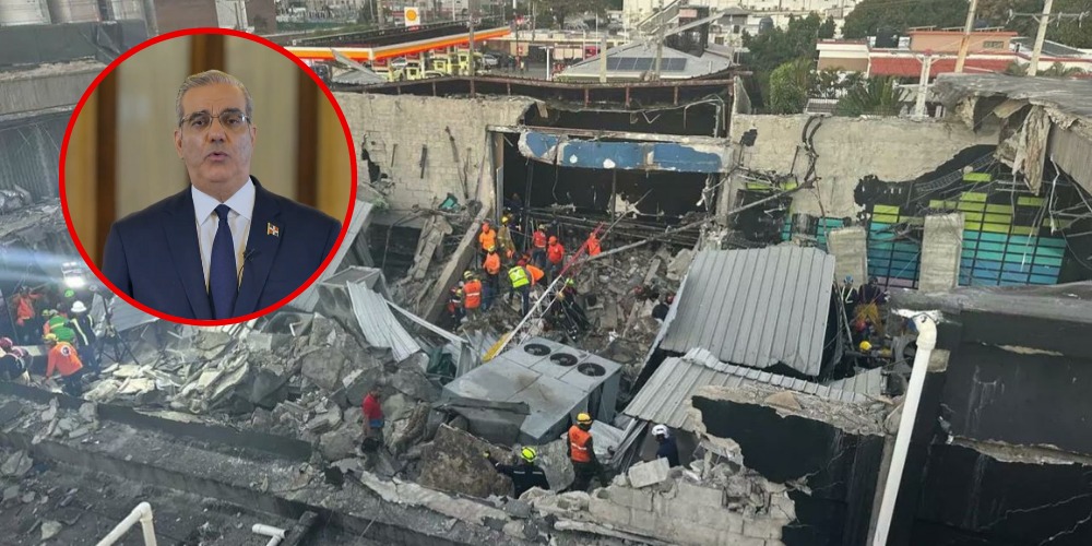 Presidente Luis Abinader se presenta en el Jet Set tras colapso que deja al menos 13 muertos y más de 90 heridos