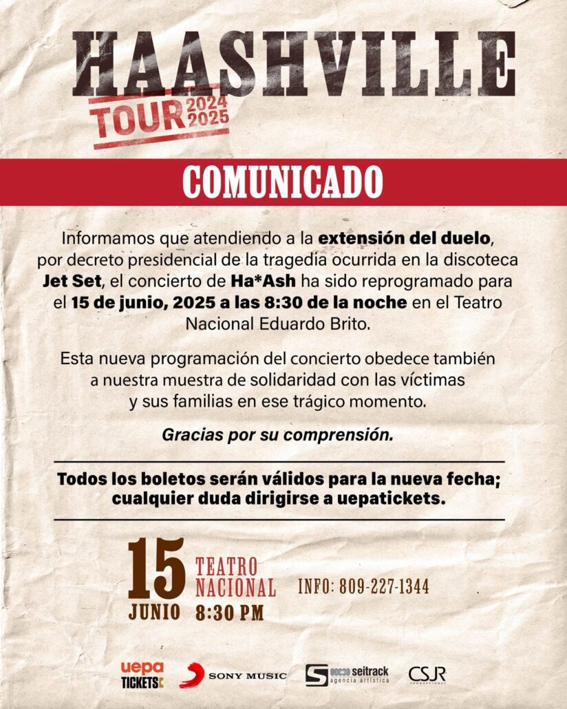 Reprograman concierto Ha-Ash para junio