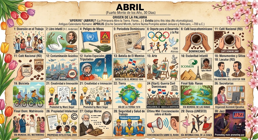 Efemérides: Conmemoraciones y celebraciones de Abril