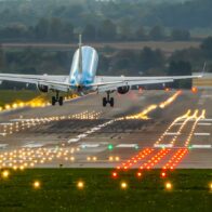 Aeronave aterrizando.