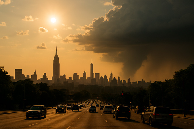 Estado del tiempo en Nueva York hoy 25 de junio del 2025: calor extremo y posibles tormentas en la noche