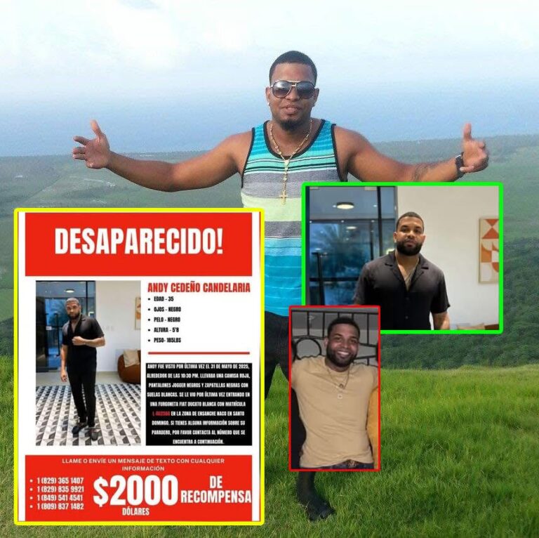 Reportan como desaparecido a Andy Logan Cedeño Candelario