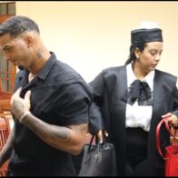 Abogada Irina Ventura y Wander Franco al terminar la audiencia.