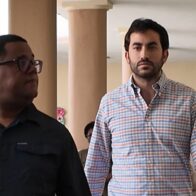 Ricardo, hijo mayor de Antonio Espaillat, acudió al Palacio de Justicia de Ciudad Nueva
