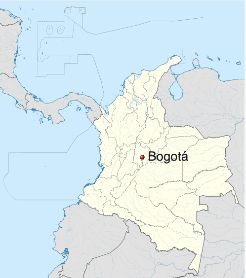 Localización de Bogotá en Colombia