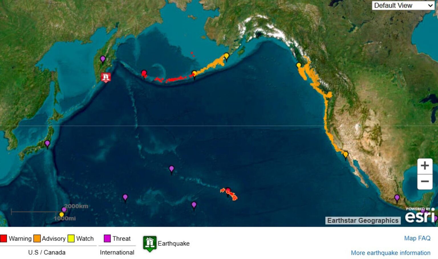 El tsunami alcanza la costa de California mientras se desactiva la alerta en Hawái