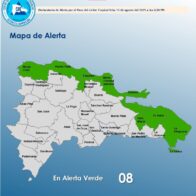 COE emite alerta verde para ocho provincias por efectos indirectos de huracán Erin
