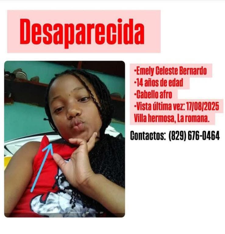 Denuncian desaparición de adolescente en Villa Hermosa, La Romana